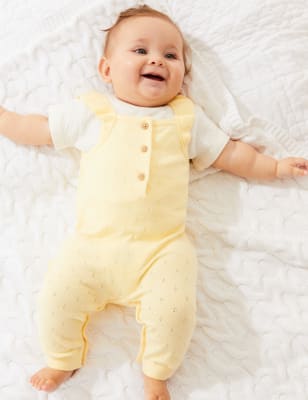 

M&S Collection Petos de punto con volantes (7 lbs-12 meses) - Nude, Nude
