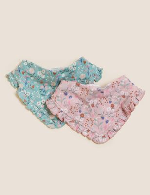

Girls M&S Collection Cotton Rich Floral Dribble Bibs - Pink Mix, Pink Mix