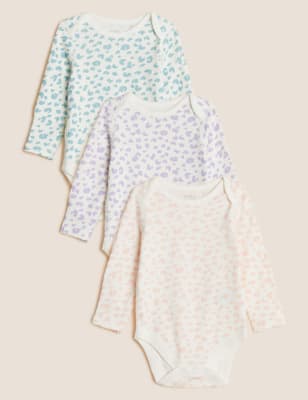 

Unisex,Boys,Girls M&S Collection 3pk Pure Cotton Leopard Print Bodysuits (6½lbs - 3 Yrs) - Multi, Multi