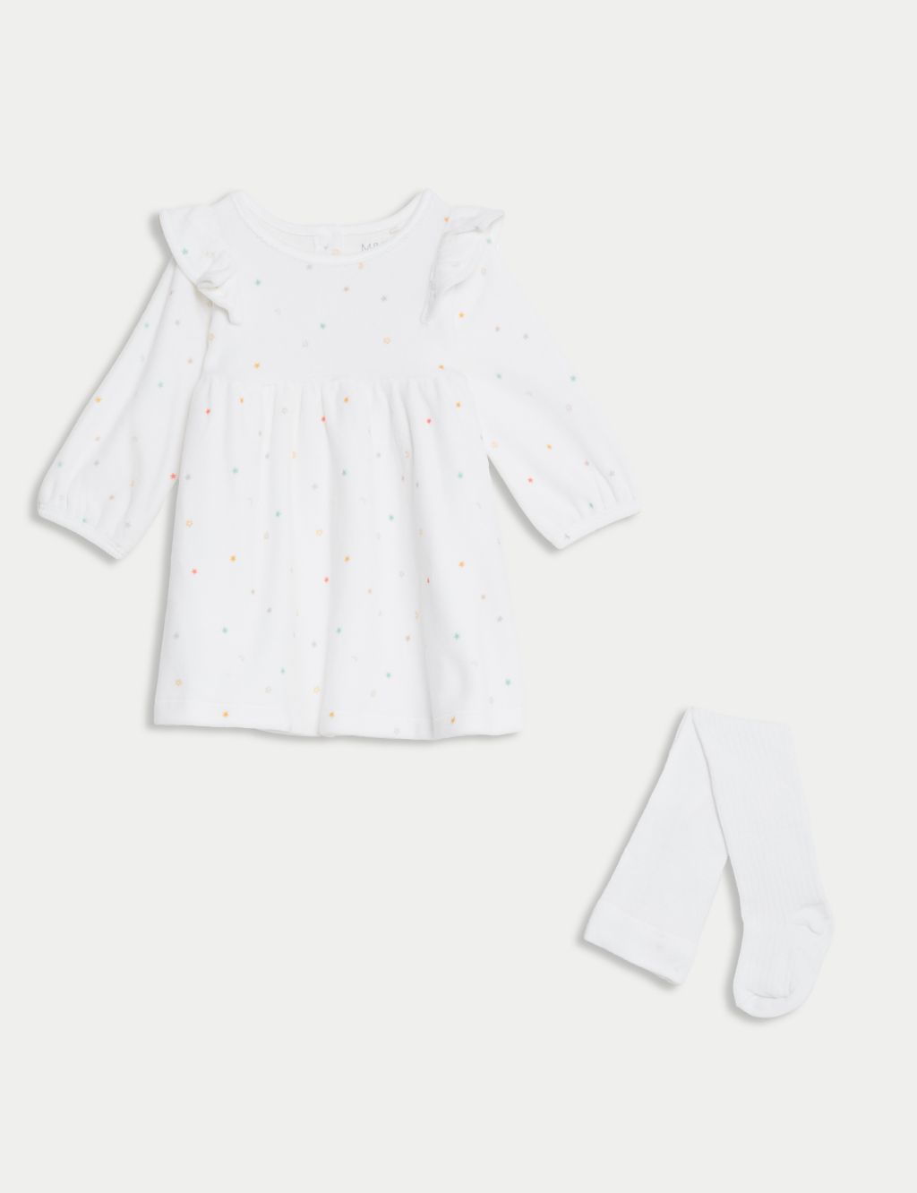Velour Stars Dress with Tights (0-12 Mths) image 1