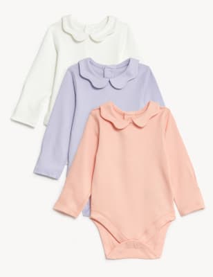 

Girls M&S Collection 3pk Pure Cotton Bodysuits (6 1/2lbs - 3 Yrs) - Coral Mix, Coral Mix