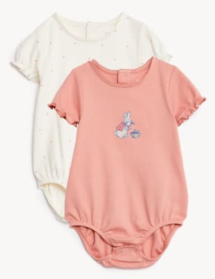 

Girls M&S Collection 2pk Pure Cotton Peter Rabbit™ Bodysuits (0-3 Yrs) - Pink Mix, Pink Mix