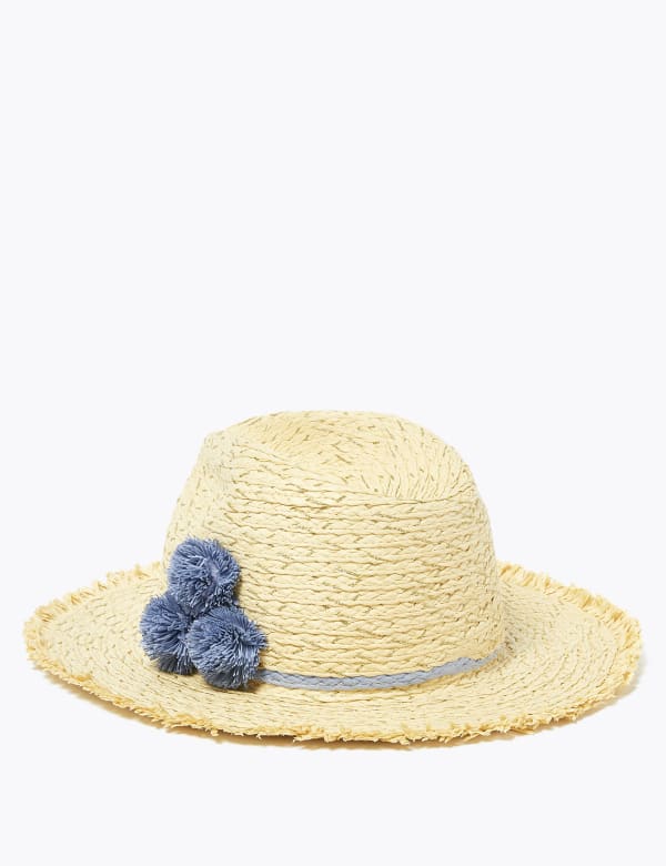 Kids' Pom Pom Sun Hat (6-14 Yrs)