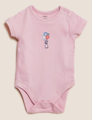 Girls M&S Collection 3pk Pure Cotton Peter Rabbit™ Bodysuits (5½lbs - 3 Yrs) - Green Mix