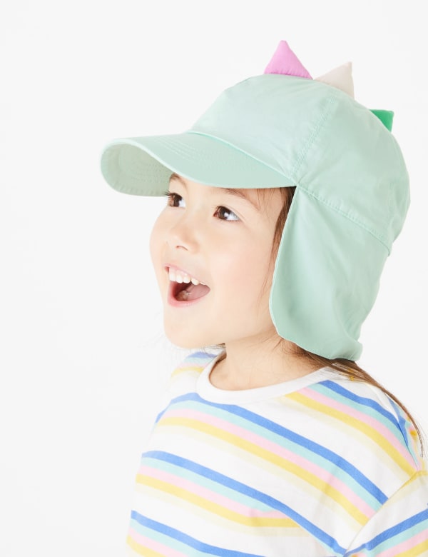Kids' Pure Cotton Dinosaur Sun Hat (1-6 Yrs)