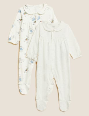 

M&S Collection 2er-Pack Schlafanzüge aus reiner Baumwolle mit Peter Rabbit™-Motiv (3,2 kg - 3 J.) - Cream Mix, Cream Mix