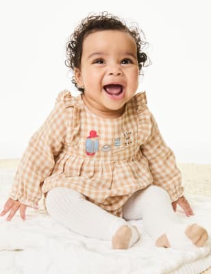 

Girls M&S Collection 2pc Pure Cotton Paddington™ Gingham Outfit (7lbs-12 Mths) - Cream Mix, Cream Mix