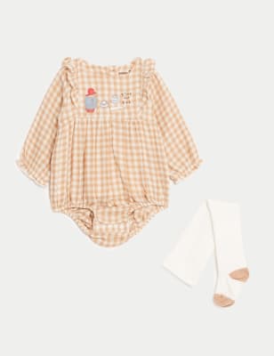 2pc Pure Cotton Paddington™ Gingham Outfit (7lbs-12 Mths)