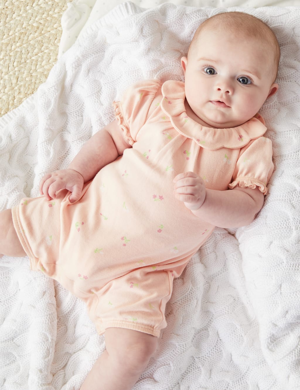 Pure Cotton Floral Romper (0-12 Mths) image 1