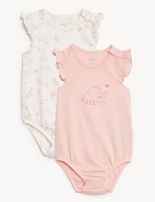 

Girls M&S Collection 2pk Pure Cotton Animal Rompers (0-1 Yrs) - Pink Mix, Pink Mix