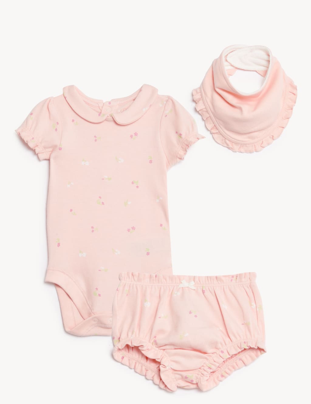 3pc Pure Cotton Floral Outfit (0-12 Mths) image 1
