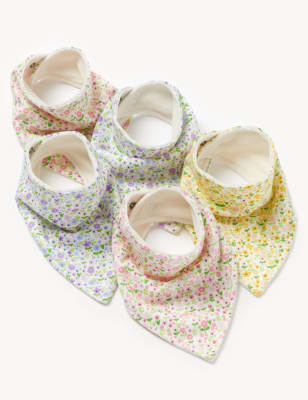 

Girls M&S Collection 5pk Cotton Rich Floral Dribble Bibs - Multi, Multi