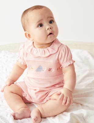 

Girls M&S Collection Cotton Blend Floral Romper (0-12 Mths) - Pink Mix, Pink Mix