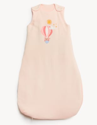 

M&S Collection Schlafsack aus reiner Baumwolle mit Ballonmuster und Tog-Wert 2,5 (0-3 J.) - Peach Mix, Peach Mix