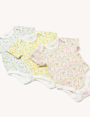 

Girls M&S Collection 3pk Pure Cotton Floral Bodysuits (6 1/2lbs-3 Yrs) - Multi, Multi