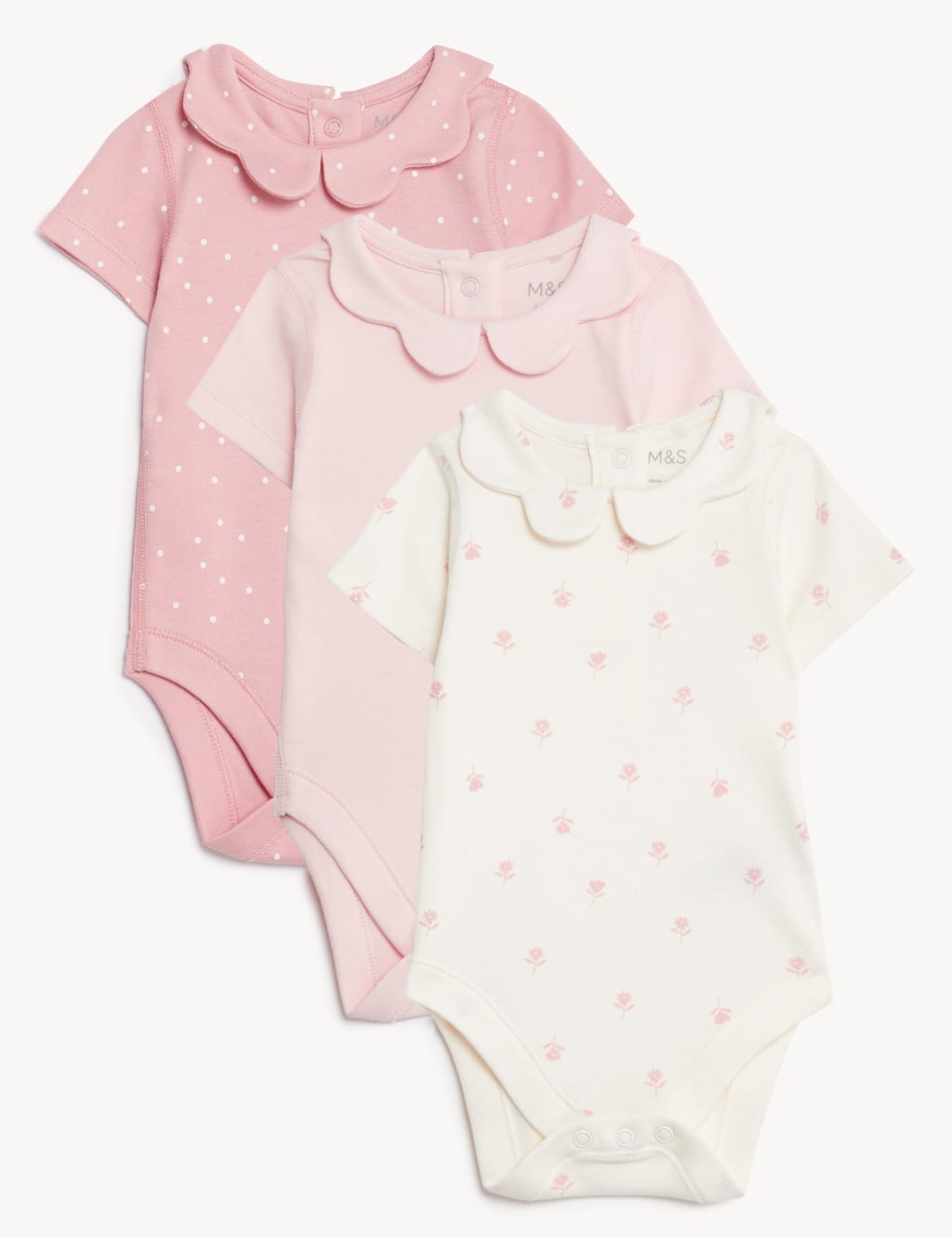 3pk Pure Cotton Printed Bodysuits (0-3 Yrs) image 1