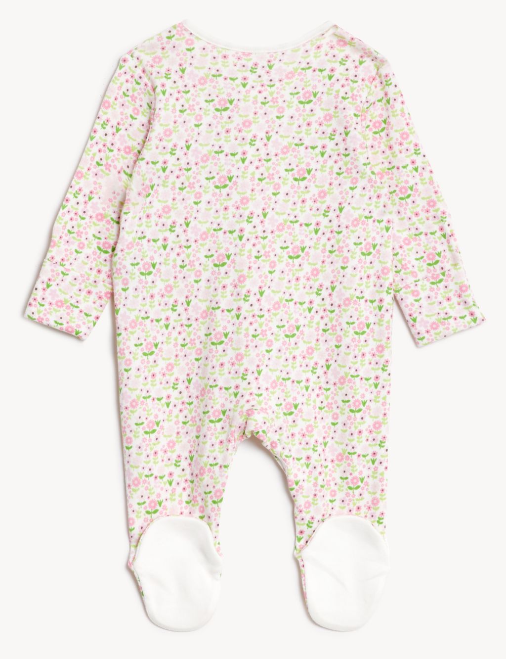 3pk Pure Cotton Floral Sleepsuits (6½lbs-3 Yrs) image 3