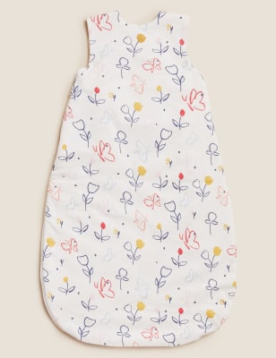 

M&S Collection Baumwollschlafsack mit Blumenmuster und Tog-Wert 1,5 (0-18 Monate) - Cream Mix, Cream Mix