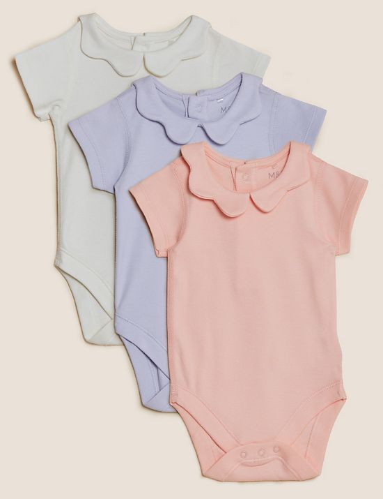 Baby Girls Clothes M&S 3 PACK Sleeveless Vests Bodysuits 0-3 Months BNWT 3 PACK 