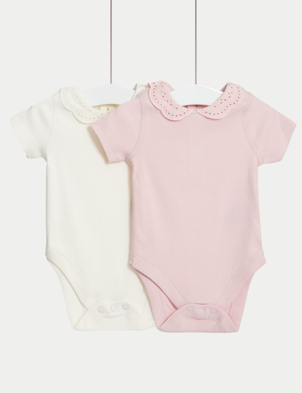 2pk Cotton Rich Frill Collar Bodysuits (6½lbs-3 Yrs)