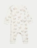 3pk Pure Cotton Swan & Spot Sleepsuits (6½lbs-3 Yrs)