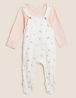 

Girls M&S Collection 2pc Pure Cotton Floral Outfit (7lbs - 12 Mths) - Ivory Mix, Ivory Mix