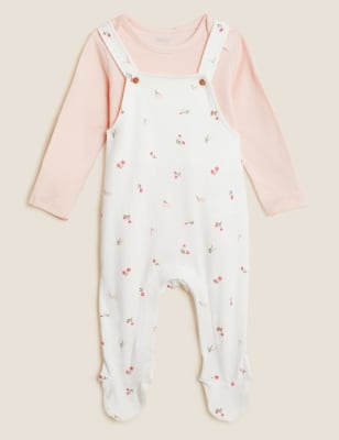 

Girls M&S Collection 2pc Pure Cotton Floral Outfit (7lbs - 12 Mths) - Ivory Mix, Ivory Mix