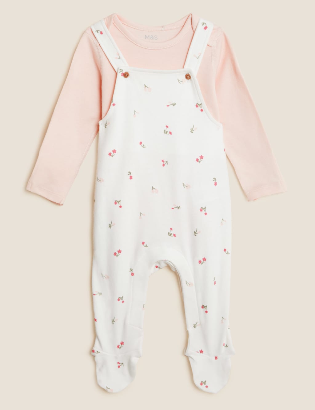 2pc Pure Cotton Floral Outfit (7lbs - 12 Mths) image 1