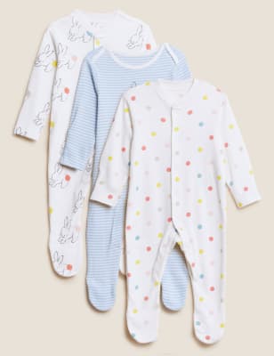

3er-Pack gemusterte Schlafanzüge aus reiner Baumwolle (0-3 Jahre) - Multi, Multi