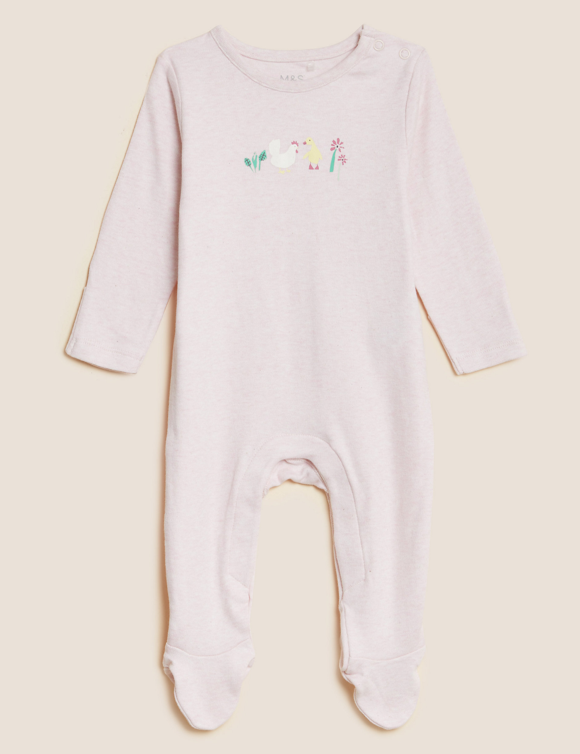 3pk Pure Cotton Duck & Chicken Sleepsuits (6½lbs - 3 Yrs)