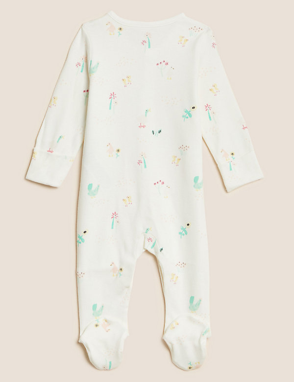 3pk Pure Cotton Duck & Chicken Sleepsuits (6½lbs - 3 Yrs)