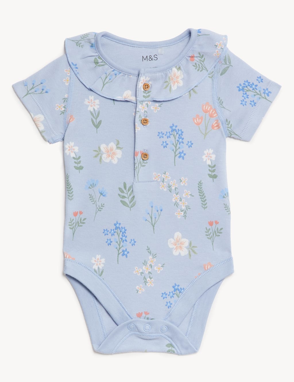 3pk Pure Cotton Floral Bodysuits (6 1/2lbs-3 Yrs) image 4