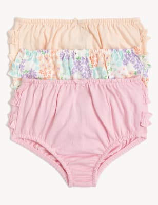 

Girls M&S Collection 3pk Pure Cotton Knickers (7lbs-3 Yrs) - Pink Mix, Pink Mix