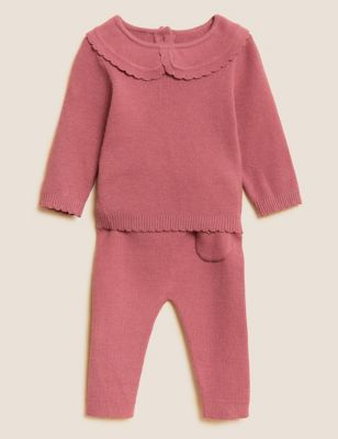 

Girls M&S Collection 2pc Knitted Outfit (7lbs - 12 Mths) - Pink Mix, Pink Mix