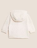 Cotton Rich Velour Hooded Spot Print Jacket (0-12 Mths)