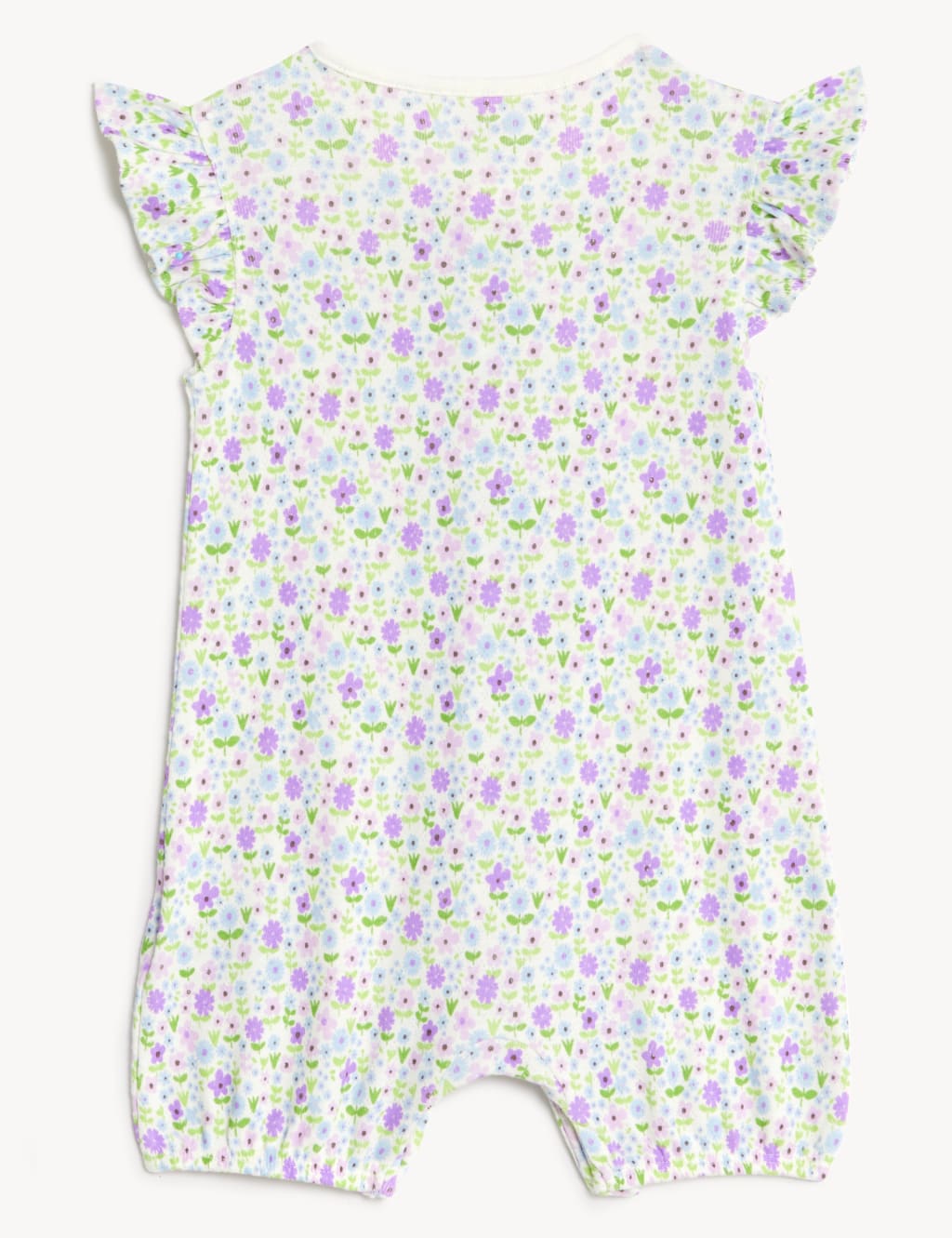 2pk Pure Cotton Floral Rompers (0-3 Yrs) image 3