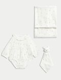 3pc Pure Cotton Floral Starter Gift Set (0-6 Mths)