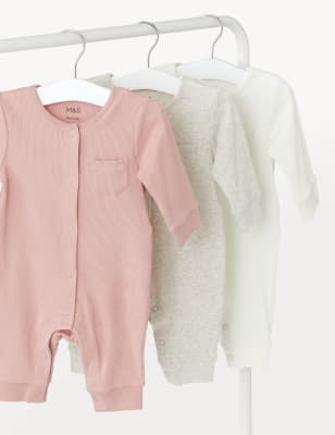 

M&S Collection 3er-Pack Schlafanzüge mit hohem Baumwollanteil (3 kg - -3 Jahre) - Pink, Pink
