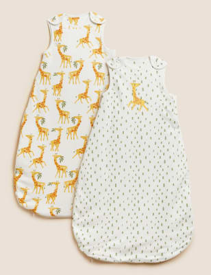 

M&S Collection Pack de 2 sacos de dormir 100% algodón (0-36 meses) - Yellow Mix, Yellow Mix