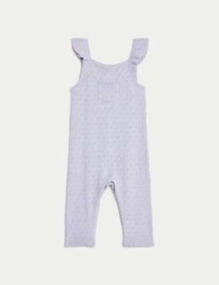 Pointelle Frill Dungarees (7lbs-1 Yrs)