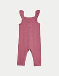 Pointelle Frill Dungarees (7lbs-1 Yrs)