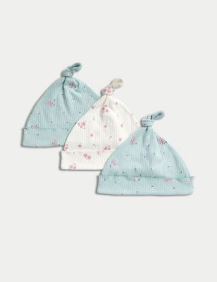 

Girls M&S Collection 3pk Pure Cotton Floral Hats (0-1 Yrs) - Pink/White, Pink/White