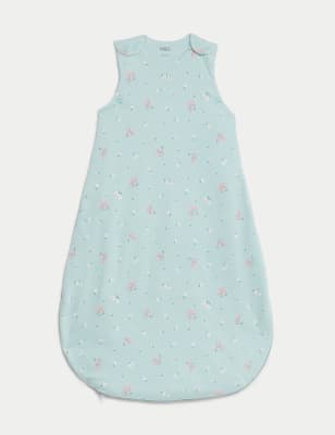 

M&S Collection Geblümter Schlafsack aus reiner Baumwolle mit Tog-Wert 1,5 (0-3 Jahre) - Dusted Aqua, Dusted Aqua