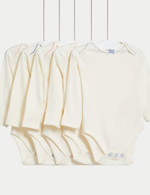 

M&S Collection 5er-Pack Bodys aus reiner Baumwolle mit Schleife (3 kg - 3 J.) - White Mix, White Mix