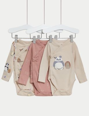 

Girls M&S Collection 3pk Pure Cotton Animal Bodysuits (6½lbs-3 Yrs) - Rose Mix, Rose Mix