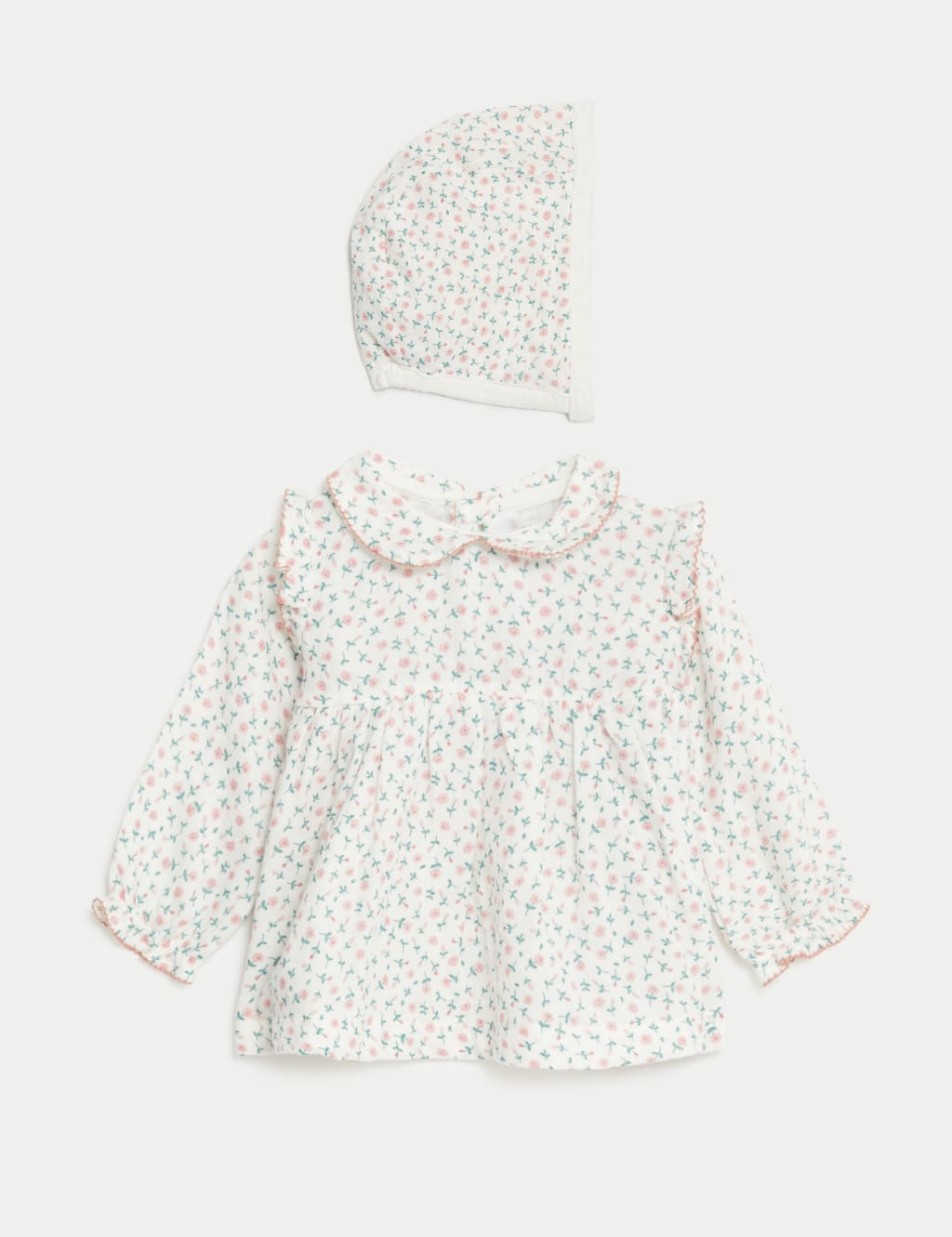 3pc Pure Cotton Floral Outfit (7lbs-1 Yrs) image 3