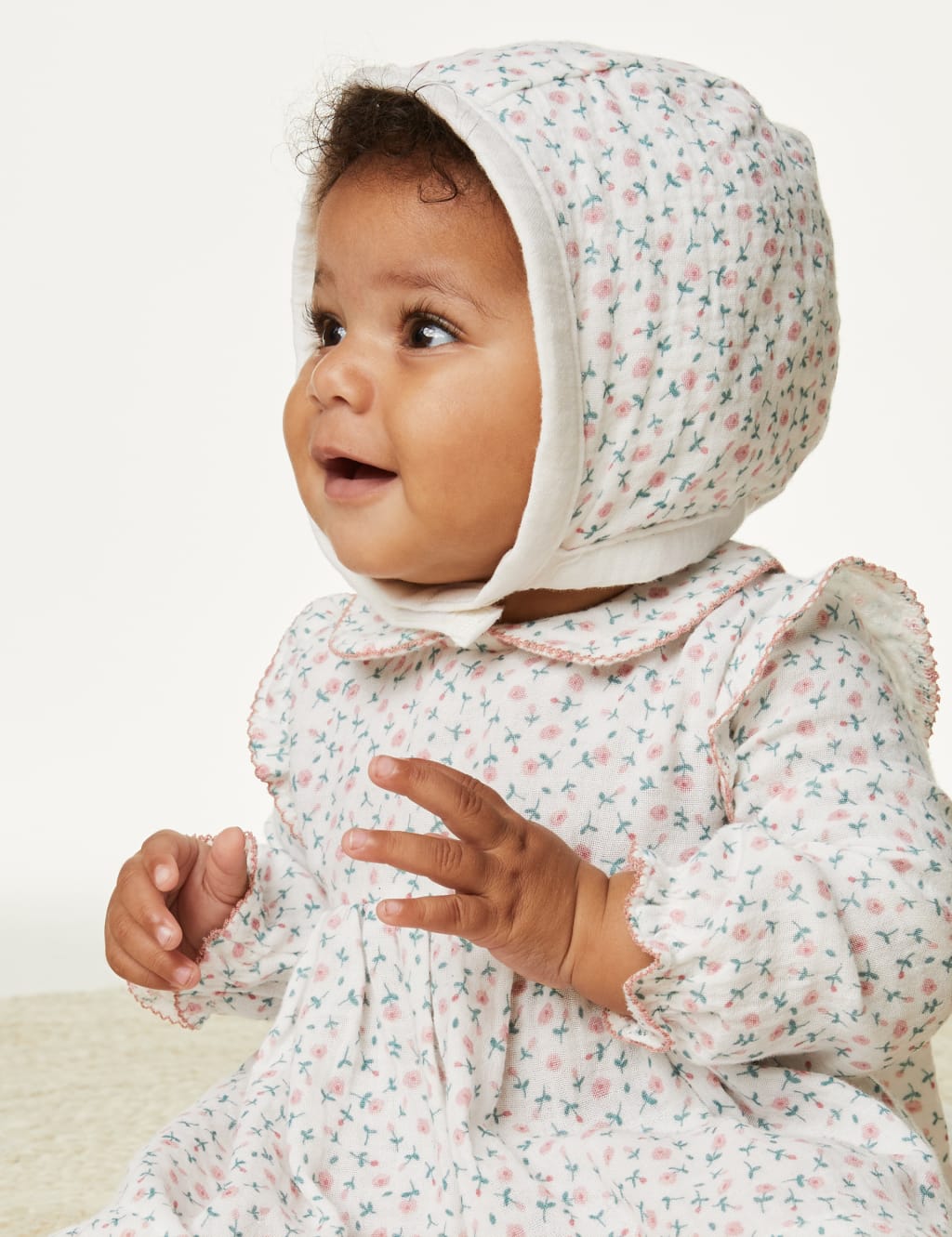 3pc Pure Cotton Floral Outfit (7lbs-1 Yrs) image 10