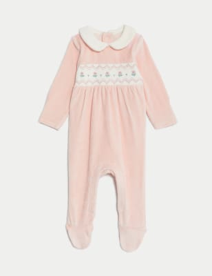 

M&S Collection Cotton Rich Sleepsuit (7lbs-1 Yrs) - Pink Mix, Pink Mix