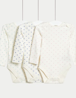 

Girls M&S Collection 3pk Pure Cotton Heart Print Bodysuits (0-3 Yrs) - White Mix, White Mix