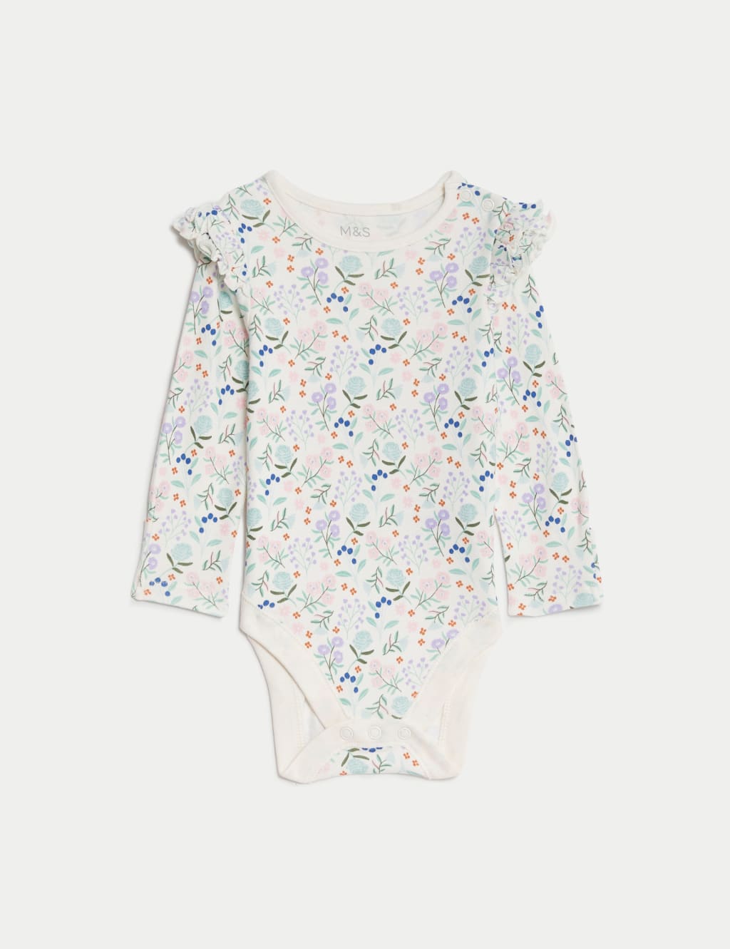 3pk Pure Cotton Floral Bodysuits (6½lbs-3 Yrs) image 2